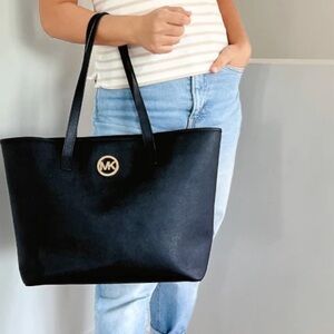 Michael Kors Jet Set Black Tote Purse Shoulder Bag